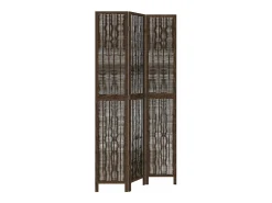 Discount Biombo separador de 3 paneles madera paulownia marrón oscuro ES844875 Marru00f3n