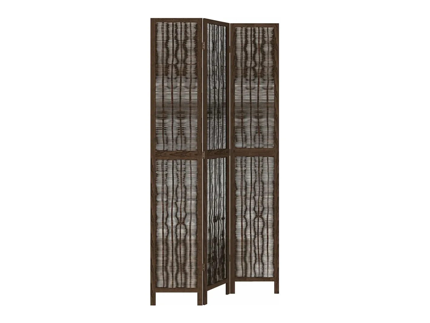 Discount Biombo separador de 3 paneles madera paulownia marrón oscuro ES844875 Marru00f3n