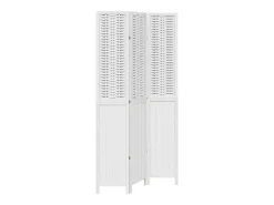Best Biombo separador de 3 paneles madera maciza Paulownia ES923756 Blanco