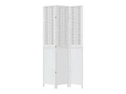 Best Biombo separador de 3 paneles madera maciza Paulownia ES923756 Blanco