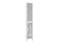 Biombo-Biombo separador de 3 paneles madera maciza Paulownia ES689487 Blanco