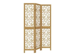 Best Biombo separador de 3 paneles madera maciza paulownia marrón ES344417 Marru00f3n