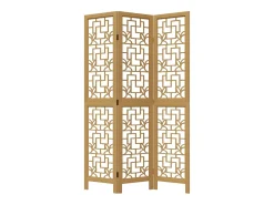 Best Biombo separador de 3 paneles madera maciza paulownia marrón ES344417 Marru00f3n