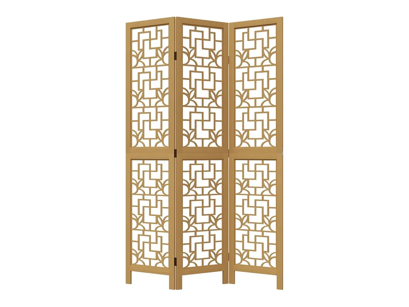 Best Biombo separador de 3 paneles madera maciza paulownia marrón ES344417 Marru00f3n