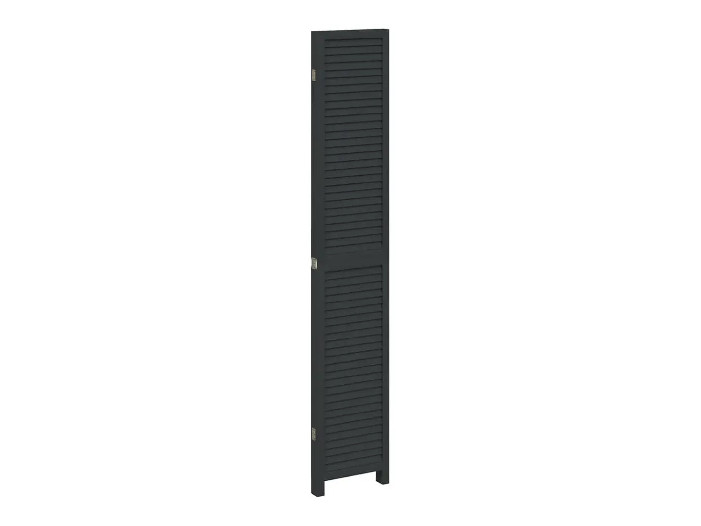 Biombo separador de 4 paneles madera maciza Paulownia ES397212 Negro Clearance