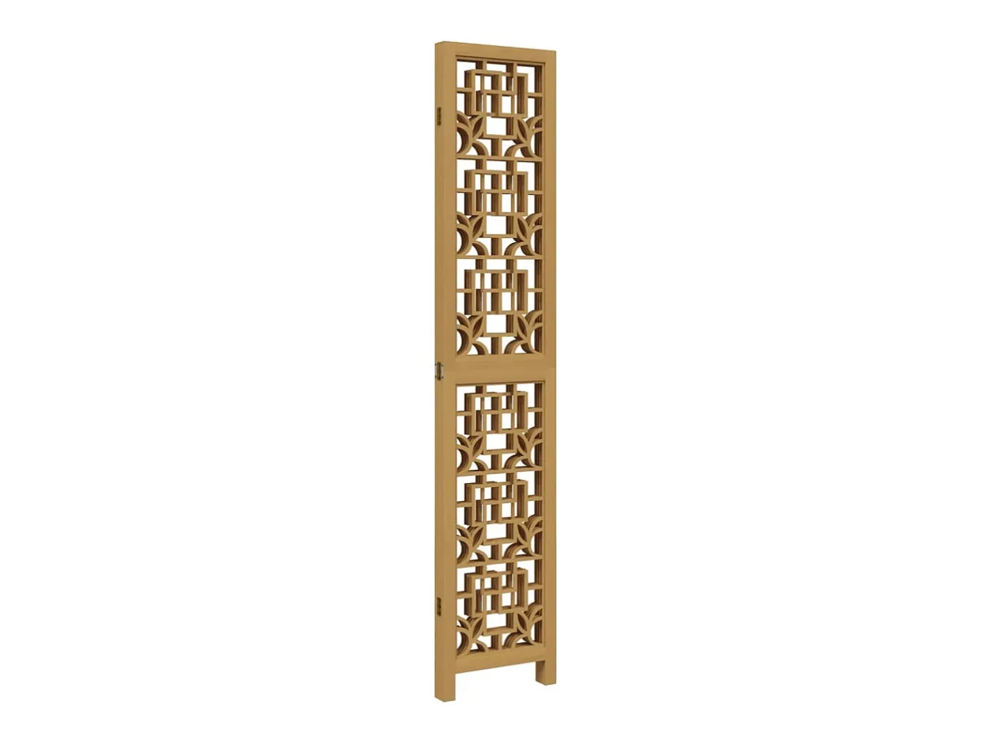 Discount Biombo separador de 4 paneles madera maciza paulownia marrón ES744021 Marru00f3n