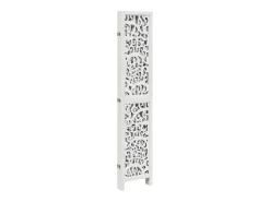 Biombo separador de 5 paneles madera maciza Paulownia ES149638 Blanco Sale