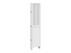 Biombo-Biombo separador de 6 paneles madera maciza Paulownia ES999168 Blanco