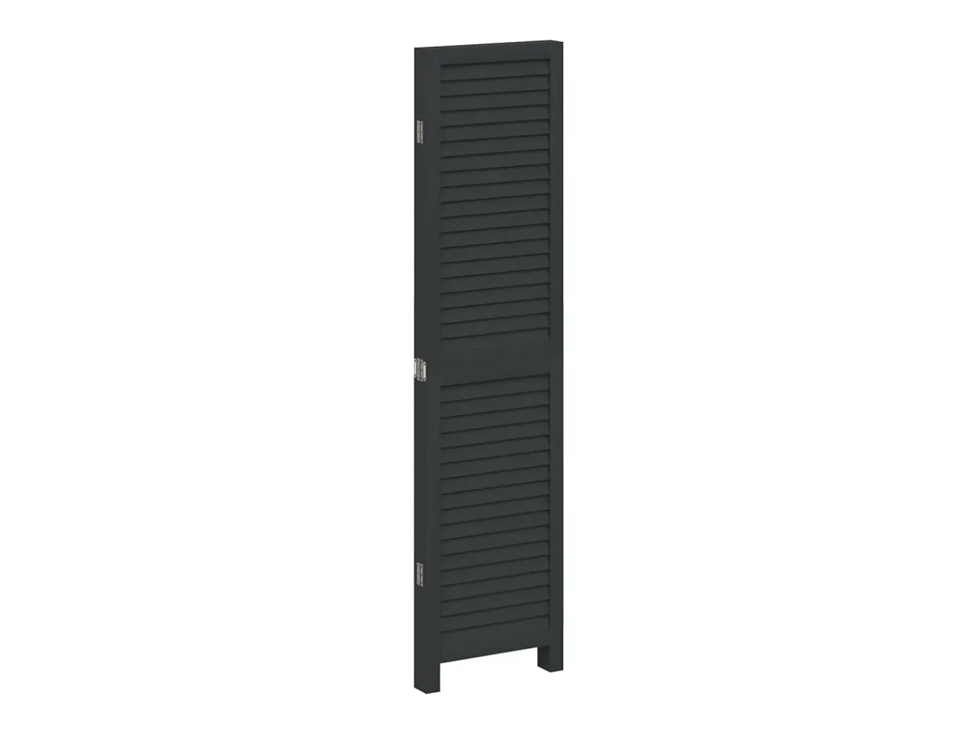 Biombo-Biombo separador de 4 paneles madera maciza Paulownia ES130446 Negro