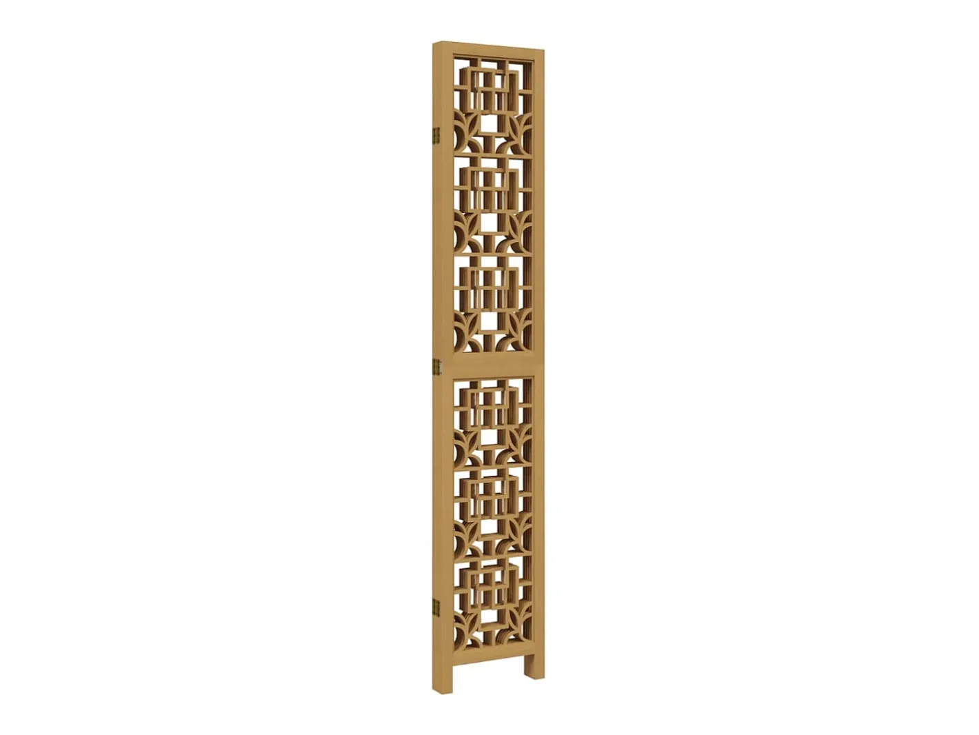 Discount Biombo separador de 5 paneles madera maciza paulownia marrón ES827340 Marru00f3n