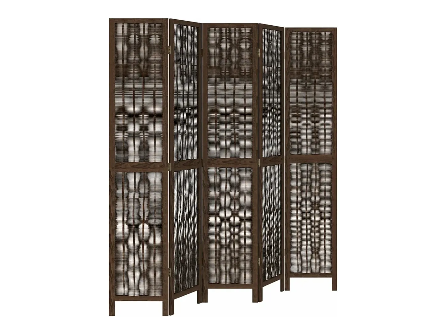Sale Biombo separador de 5 paneles madera paulownia marrón oscuro ES622379 Marru00f3n