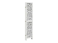 Biombo separador de 6 paneles madera maciza Paulownia ES771096 Blanco Best