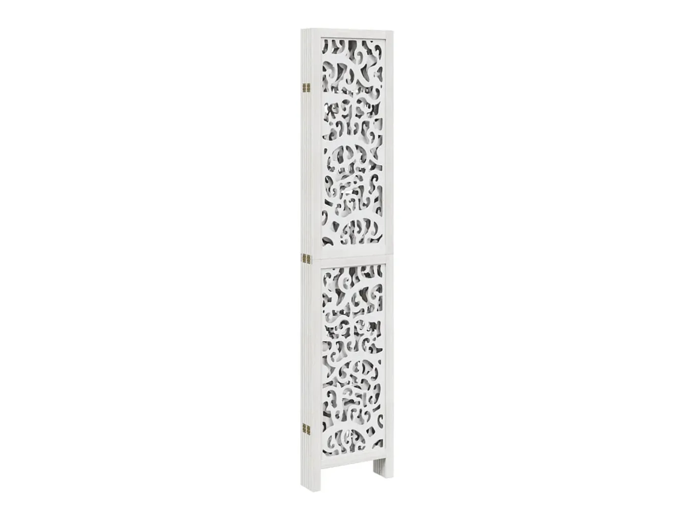 Biombo separador de 6 paneles madera maciza Paulownia ES771096 Blanco Best