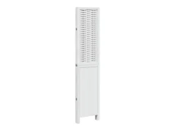 Biombo separador de 4 paneles madera maciza Paulownia ES271872 Blanco Online