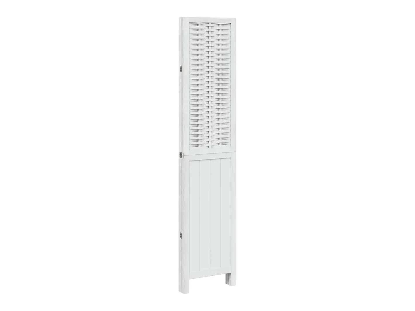 Biombo separador de 4 paneles madera maciza Paulownia ES271872 Blanco Online