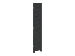 Biombo-Biombo separador de 5 paneles madera maciza Paulownia ES917820 Negro