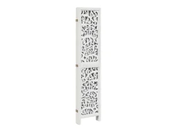 Biombo-Biombo separador de 5 paneles madera maciza Paulownia ES821647 Blanco