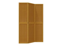 Best Biombo separador de 3 paneles madera maciza paulownia marrón ES292341 Marru00f3n