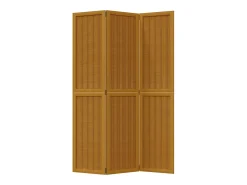 Best Biombo separador de 3 paneles madera maciza paulownia marrón ES292341 Marru00f3n