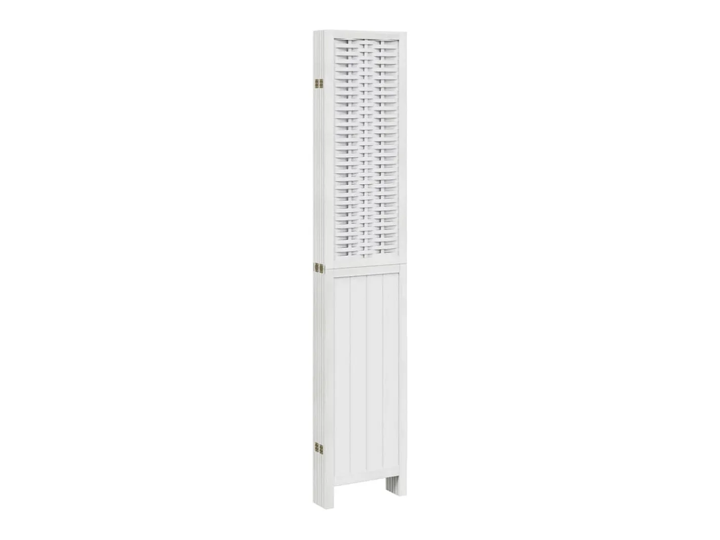 Biombo separador de 6 paneles madera maciza Paulownia ES794544 Blanco Hot