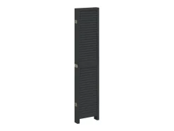 Biombo-Biombo separador de 6 paneles madera maciza Paulownia ES892666 Negro