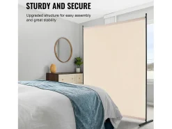 Biombo Separador SucceBuy 6 Pies, Panel Simple De Tela Para Oficina, Dormitorio, Beige New