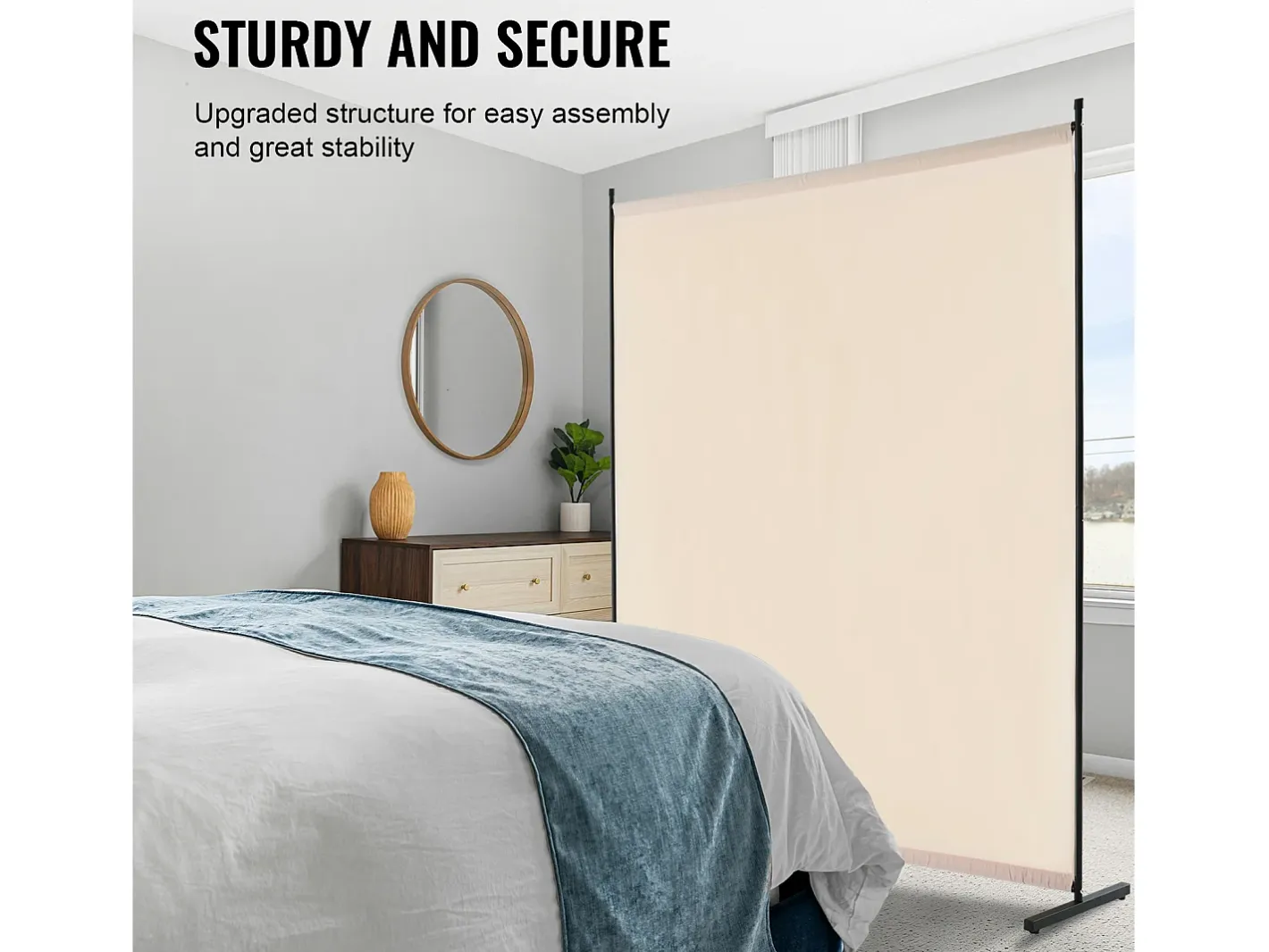 Biombo Separador SucceBuy 6 Pies, Panel Simple De Tela Para Oficina, Dormitorio, Beige New