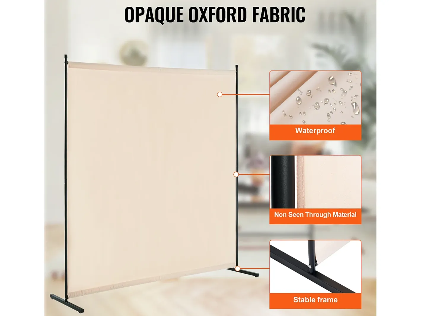 Biombo Separador SucceBuy 6 Pies, Panel Simple De Tela Para Oficina, Dormitorio, Beige New
