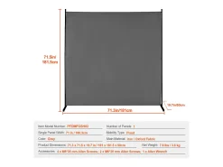 Biombo-Biombo Separador SucceBuy 6 Pies, Panel Simple De Tela Para Oficina, Dormitorio, Gris