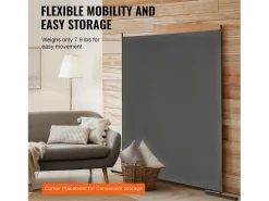 Biombo-Biombo Separador SucceBuy 6 Pies, Panel Simple De Tela Para Oficina, Dormitorio, Gris