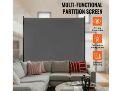 Biombo-Biombo Separador SucceBuy 6 Pies, Panel Simple De Tela Para Oficina, Dormitorio, Gris