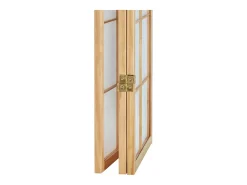 Biombo-Biombo 132x2x179 cm madera natural Shoji Negro
