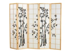Biombo 220x179x2 cm natural Shoji Negro / Marru00f3n Sale