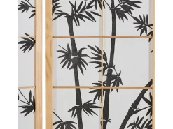 Biombo 220x179x2 cm natural Shoji Negro / Marru00f3n Sale