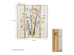 Biombo-Biombo 176x2x179 cm natural Shoji Negro / Marru00f3n