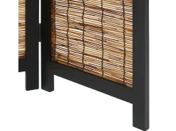 Biombo-Biombo 170x120x2 cm Sauce Negro Negro / Marru00f3n
