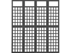 Biombo-Biombo/Enrejado de 4 paneles madera de abeto 161x180 cm ES479531 Negro