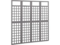Biombo/Enrejado de 4 paneles madera de abeto 161x180 cm ES696070 Gris Hot