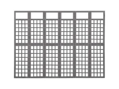 Biombo-Biombo/Enrejado de 6 paneles madera de abeto 242,5x180 cm ES263679 Gris