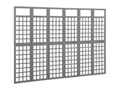 Biombo-Biombo/Enrejado de 6 paneles madera de abeto 242,5x180 cm ES263679 Gris