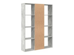 Biombo/Estantería de madera de ingeniería hormigón Gris