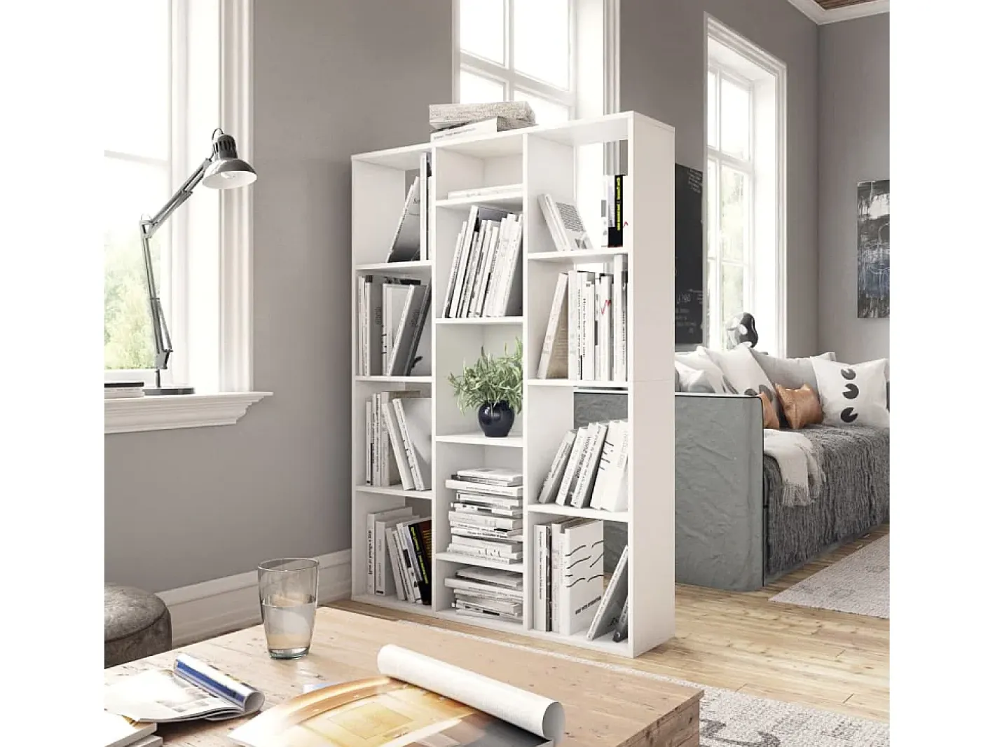 Sale Biombo/librería 100x24x140 cm Blanco