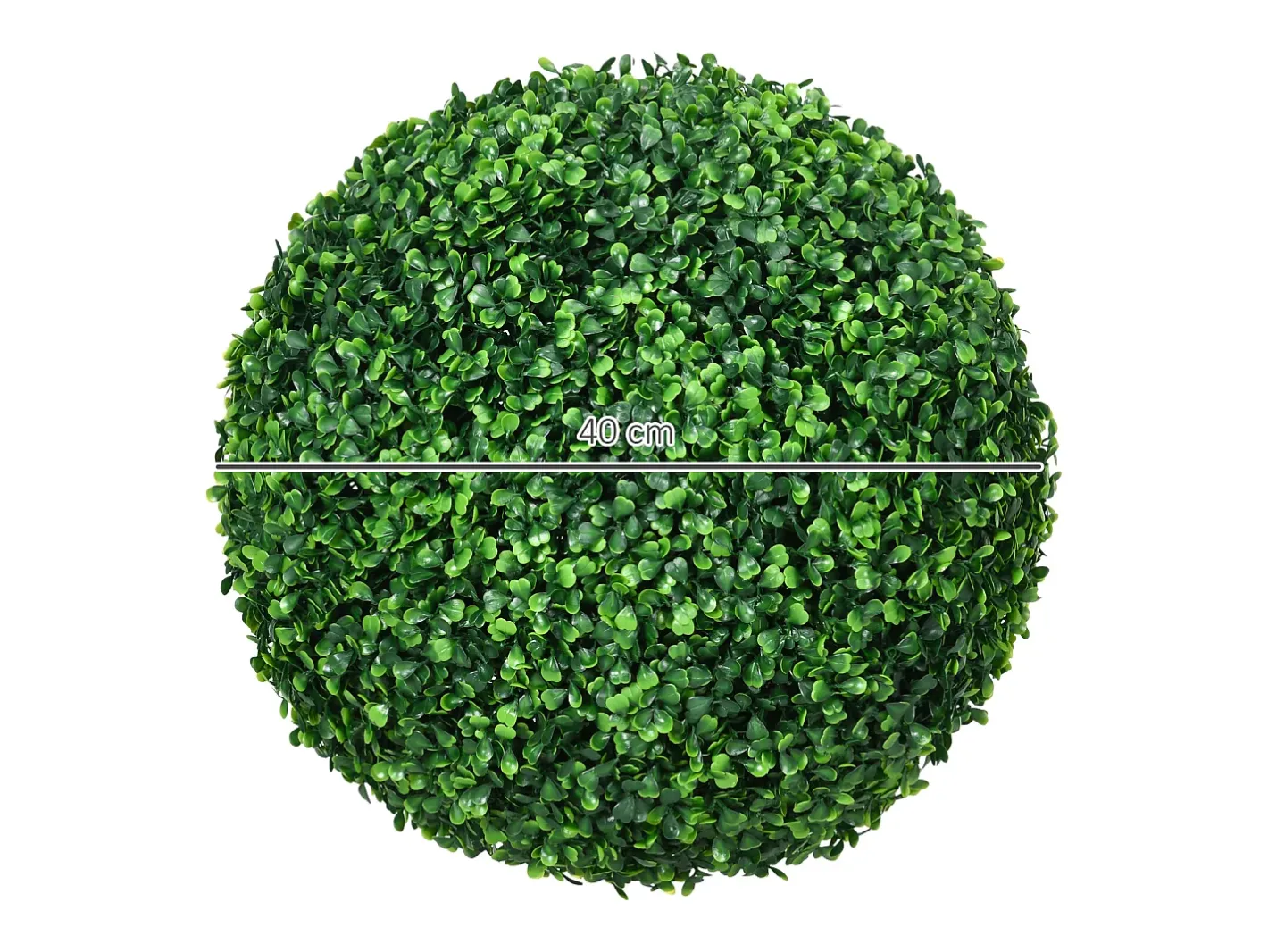 Planta Artificial-Bola de boj artificial, protección UV, plástico, (40x40x40 cm) Verde