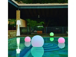 Newgarden Iluminación Exterior-Bola de luz exterior Buly 30 cm Solar + recarga eléctrica (+ Flotante) Blanco