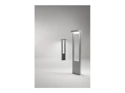 Best Bolardo LED de jardín Kapp de 14 W, IP65, 1120 lm, 65 cm de altura, 3000 K, aluminio pintado, color cemento - Perenz Gris