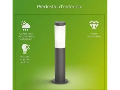 Philips Iluminación Exterior-Bolardo LED exterior metálico Utrecht de 20 W - Gris