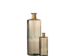 Best J-Line Botella de vidrio marrón en forma de jarrón de 25x25x75 cm Marru00f3n