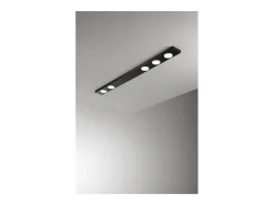 Sale Botón - Plafón LED 5xGX53 máx. 15 W, Rectangular 120x10 cm, Metal Pintado, IP20 - Perenz - Negro