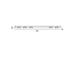 Sale Botón - Plafón LED 5xGX53 máx. 15 W, Rectangular 120x10 cm, Metal Pintado, IP20 - Perenz - Negro