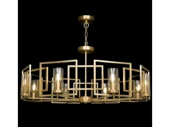 Hot Maytoni Bowi Lámpara Colgante de Techo Cilíndrica Oro, 8 Luces, E14 Dorado